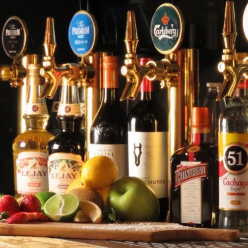 飲み放題でビール、ハイボール、ワイン注ぎ放題！！