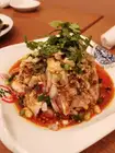 Steamed chicken with sansho pepper hot and sour sauce