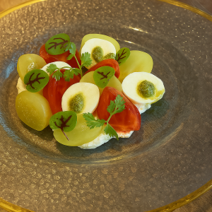 계절 과일과 토마토 카프레제