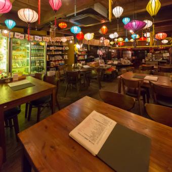 On the second floor, we have two tables for four people and one table for six people. They can be used for a variety of occasions.