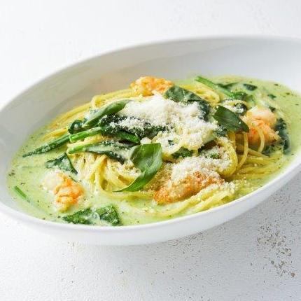 [Cream] Shrimp and spinach basil cream