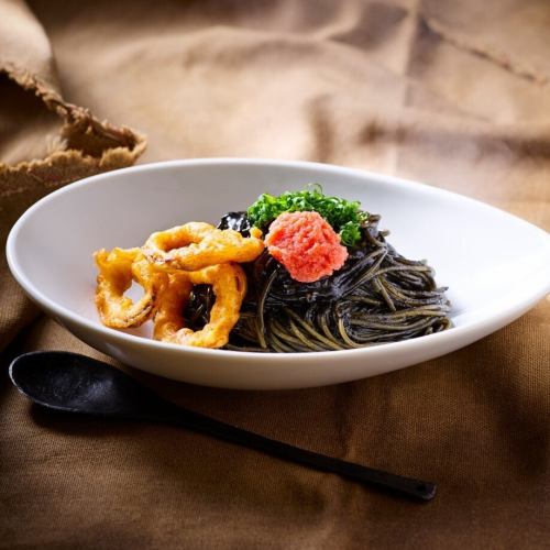 Squid ink and Hakata mentaiko