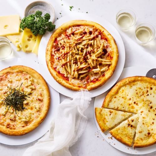 Cod Pizza/Gorgonzola Pizza (with honey)