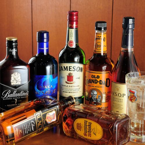 We also have a wide selection of whiskeys, from scotch to bourbon!