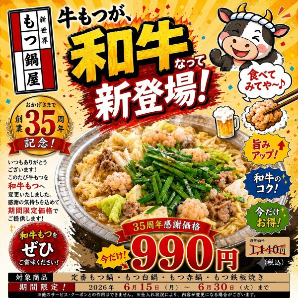 【35周年記念×期間限定価格！】進化した和牛もつ