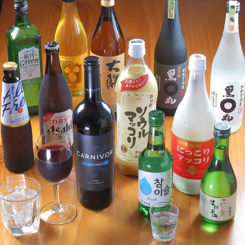 Enjoy yakiniku with all-you-can-drink options.