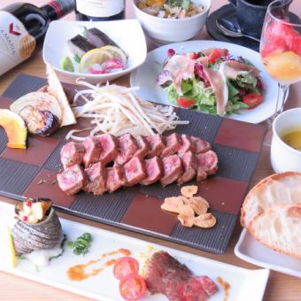 ゆうの肉盛りディナーコース飲み放題付⇒6600円【貸切可8～14名】