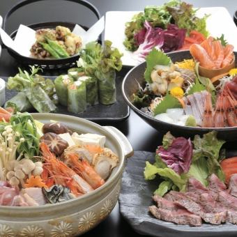 <March, April, May> Seafood hotpot and beef steak course [★120 minutes premium all-you-can-drink including draft beer]