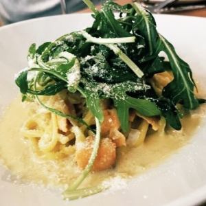 サーモンとチーズのクリームスパ