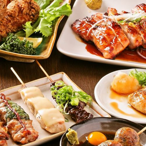 ≪串焼きと厳選肉料理のくつろぎコース≫90分飲み放題付き 全11品 3900円（税込）