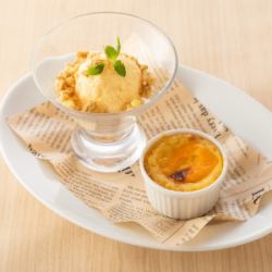 温かい焼き芋スイートポテトとバニラアイスのモンブラン