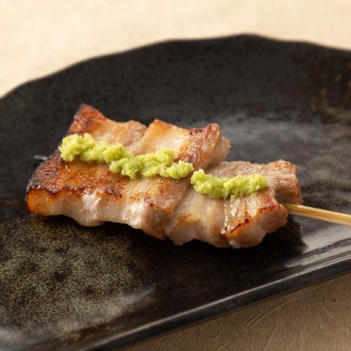 山形豚使用 豚バラ串 塩わさび