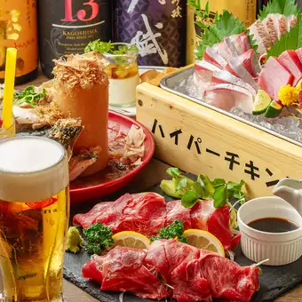 黒牛のタタキ&茶ぶり含刺身6種盛付！【贅沢鹿児島黒牛コース】全9品+2時間[飲放]6000円