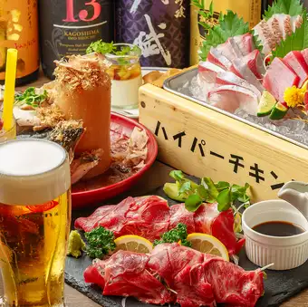 黒牛のタタキ&茶ぶり含刺身6種盛付！【贅沢鹿児島黒牛コース】全9品+2時間[飲放]6000円