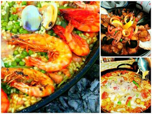 We also offer our signature seafood paella (bread included)