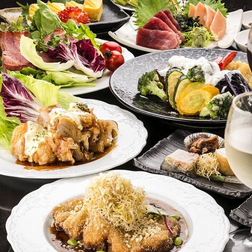 F【2時間飲み放題付】ランチ限定◎鮮魚の刺身3点・焼き鳥付き昼宴会コース【4000円→3000円】