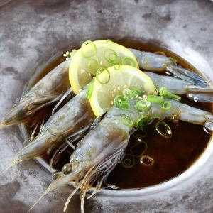 1 angel shrimp marinated in soy sauce