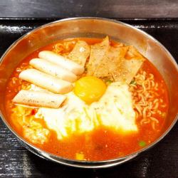 Authentic Korean spicy ramen lunch set