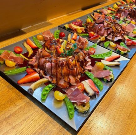 【2H飲み放題】宴会おすすめコース◆ローストビーフサラダや海鮮巻き全8品◆5000円(税込)