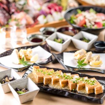 【2時間飲み放題付】九州名物水炊き鍋と鰹たたき満喫◎全8品梅コース【5000円→4000円】