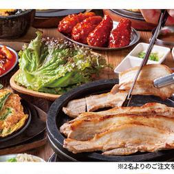 选择主菜!豚大门市场套餐【附2小时无限畅饮】海鲜葱饼等7道菜⇒4,500日元(含税)