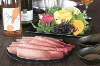 【예약 필요】 ★ 아고라의 샤브샤브 쇠고기 탄과 올리브 쇠고기 등심이 즐기는 7,700 코스