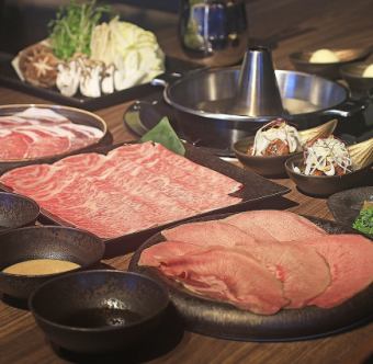 【예약 필요】 샤브샤브 탄이나 올리브 소 하라미, 올리브 소 사로인이 즐길 수 있는 8,800코스