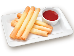 Cheese spring rolls (with ketchup)