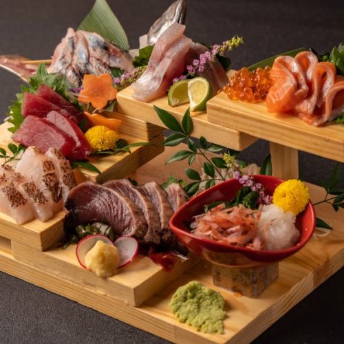 Assorted 7-tier sashimi