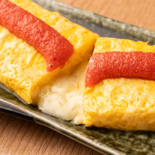 Mentaiko and cheese rolled omelet