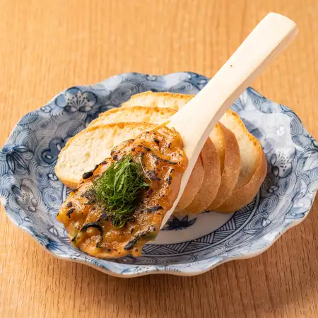 焼き葱味噌とパン