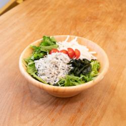 Whitebait and mizuna radish salad