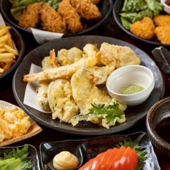 『ブロンズコース』旬鮮魚３点×鶏ももの柚子塩焼き含む全９品