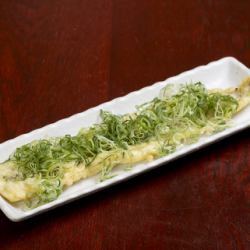 Conger eel tempura (with green onion and soy sauce)