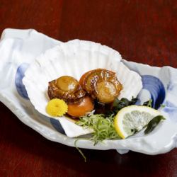 Grilled scallops with butter
