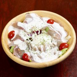 Raw ham Caesar salad