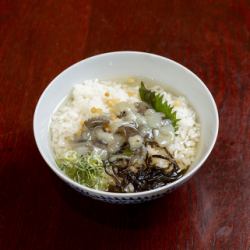 Ochazuke (with octopus and wasabi)