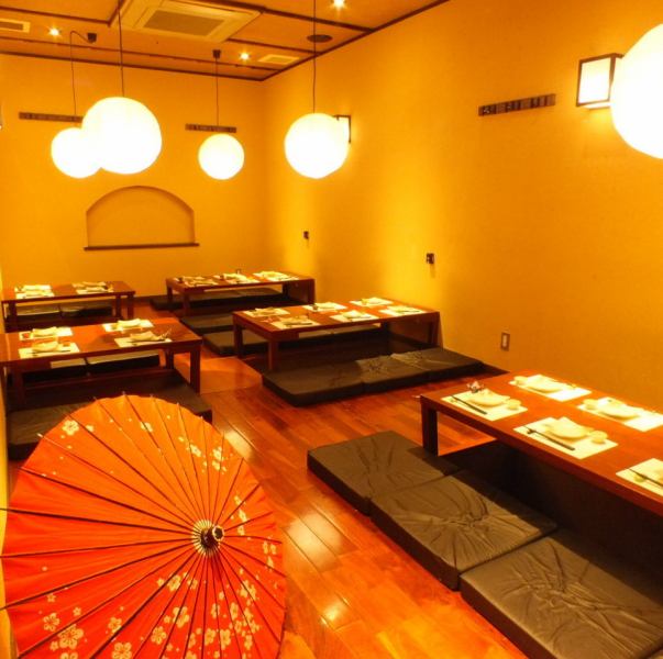 [Digging Gotatsu Private Room] Digging Gotatsu & Relaxing Private room can accommodate from 2 to 32 people! Private room Up to 32 people OK ★ More than 100 types carefully selected from 47 prefectures nationwide All-you-can-drink sake ♪ We purchase fresh seafood every day and offer excellent dishes excellent for sake
