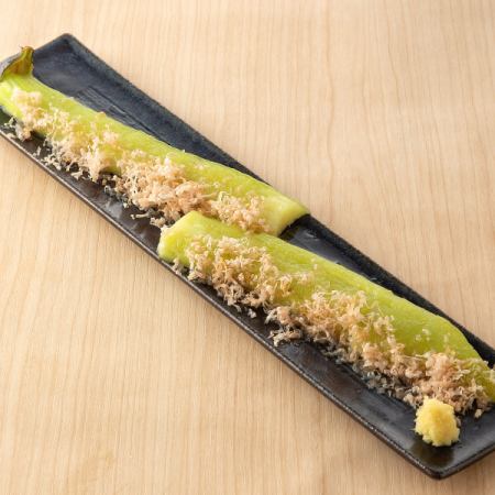 Deep-fried jade eggplant made with large eggplants from Kumamoto Prefecture