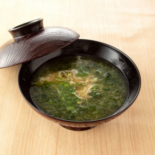 Sea lettuce miso soup