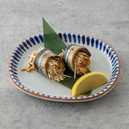 秋刀魚のえのきたけ包み焼き