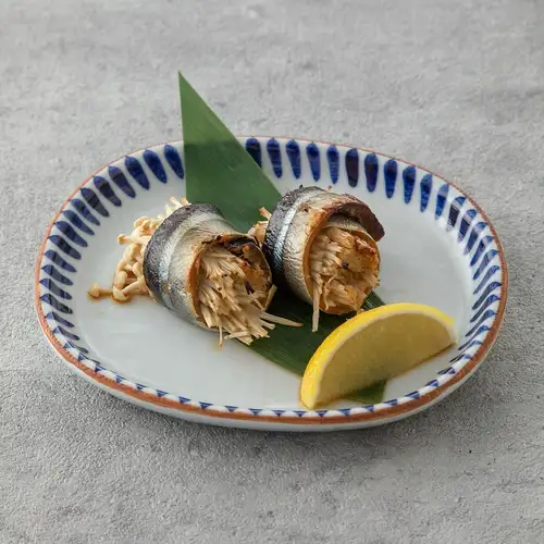秋刀魚のえのきたけ包み焼き