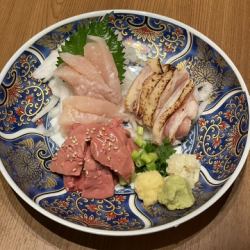 Assortment of 3 kinds of chicken sashimi