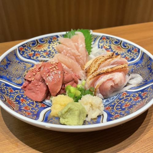 Assortment of 3 kinds of chicken sashimi