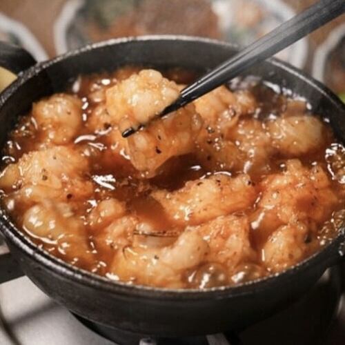 Domestic beef offal teppanyaki