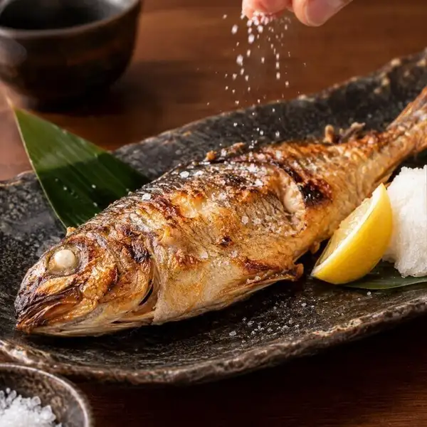 【3H飲放】漁港直送お造り5点盛り×大分名物とり天×本日の焼き魚含『月華』全8品6420円⇒5500円
