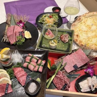 要予約【焼肉×イタリアンコース】シャトーブリアンなどA5ランクのお肉とイタリアン全9品12500円