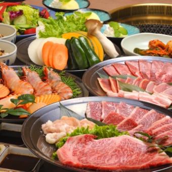 호화를 능숙…【엄선 흑모 와규 야키니쿠 코스】8200엔