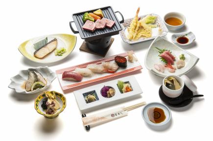 【特撰寿司会席】　料理のみ9品　6500円