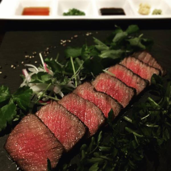 Charcoal grilled Japanese black beef tomosankaku
